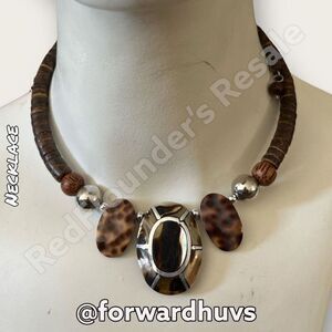 Bundle Sale 3 for $15 | Vintage Plastic Tortoise Shell Beaded Wire Necklace
